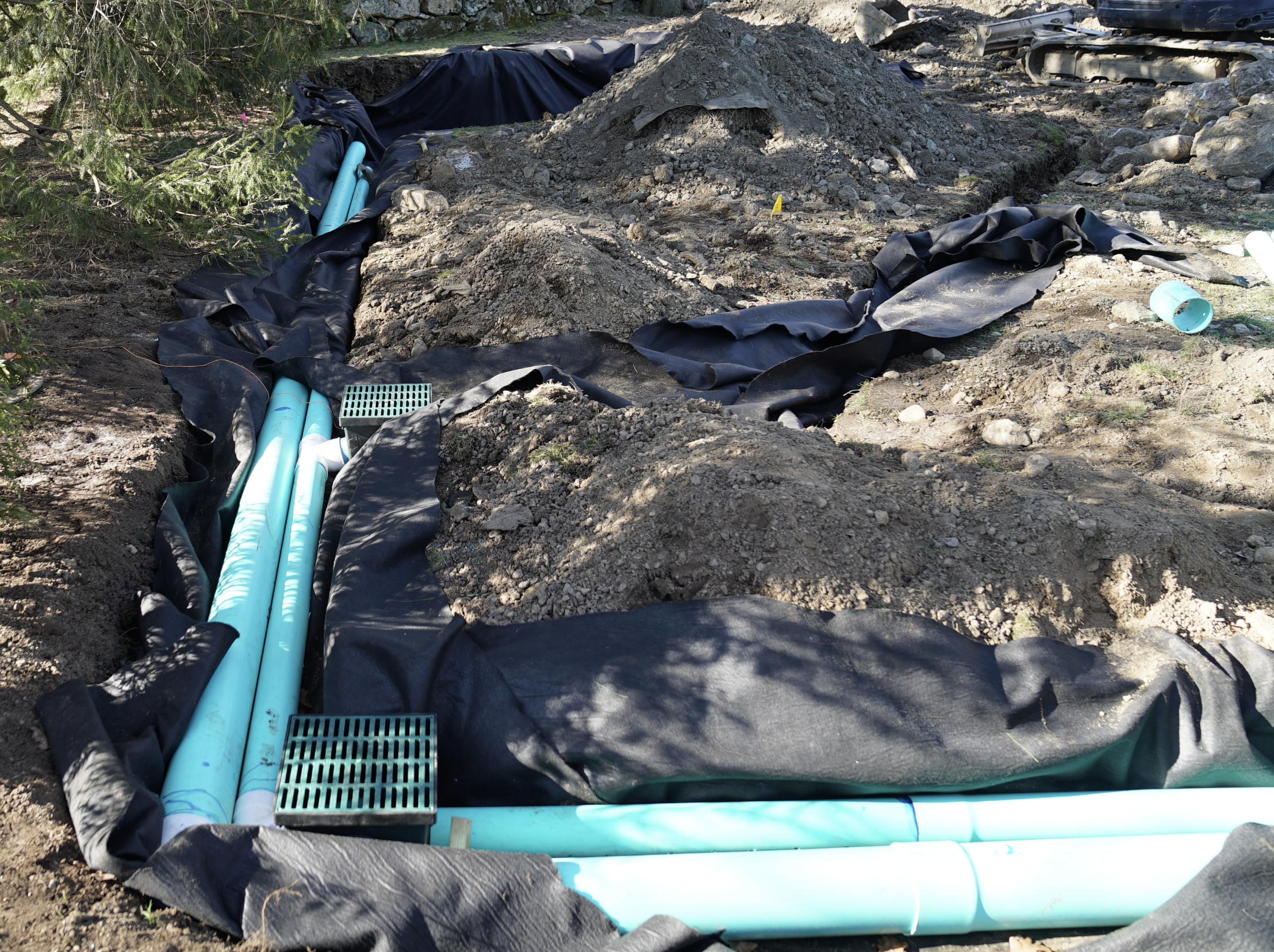 French drain installation